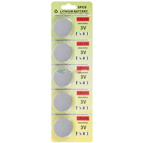 CR2450 - BATTERIA A BOTTONE 3V LITIO 5 PEZZI