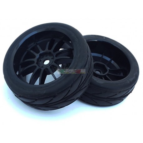 RICAMBI VRX 10417BK - COPPIA GOMME + CERCHI 1/10 ON ROAD