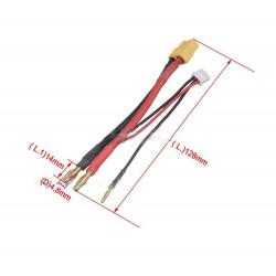 Connettore adattatore banana plug +bilanciatore di celle 2S a XT60 maschio