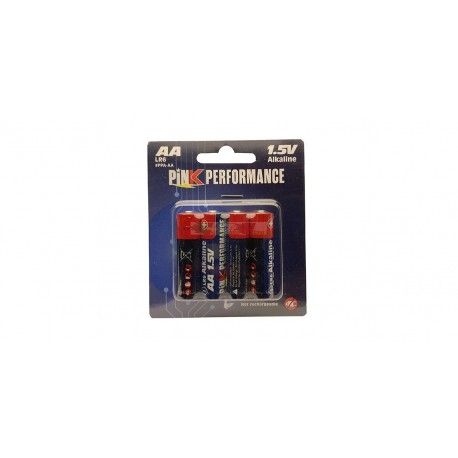 PILE ALCALINE AA PINK PERFORMANCE DA 1,5 V A SECCO (4 PEZZI)