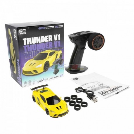 Modster Mini Racer 4WD Thunder V1 Auto 1:40 RC Gialla