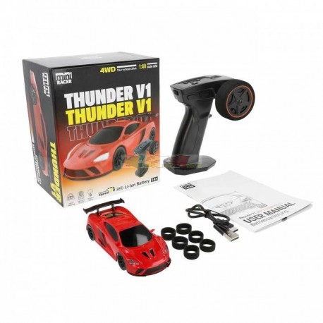 Modster Mini Racer 4WD Thunder V1 Auto 1:40 RC Rossa