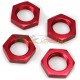 ROBITRONIC R26012R - SET DADI RUOTA 17 mm ESAGONALI APERTI IN ALLUMINIO ROSSI