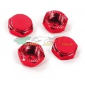 ROBITRONIC R26189R - SET DADI RUOTA 17 mm ESAGONALI CHIUSI IN ALLUMINIO ROSSI