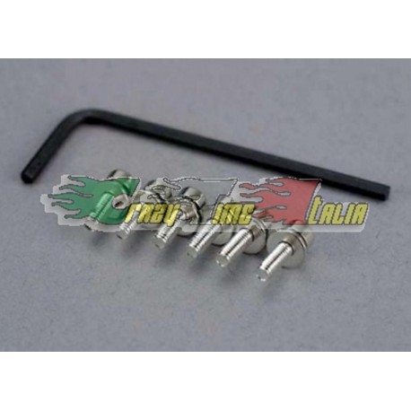 TRAXXAS 3159 - VITI 3X 10mm, RONDELLA DI SICUREZZA (6PZ) E CHIAVE A BRUCOLA