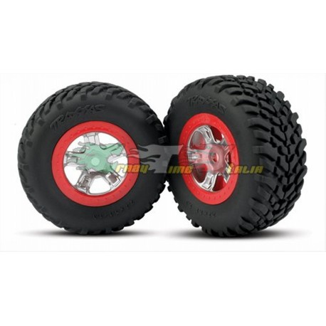 TRAXXAS 7073A - COPPIA GOMME + CERCHI SLASH 1/16