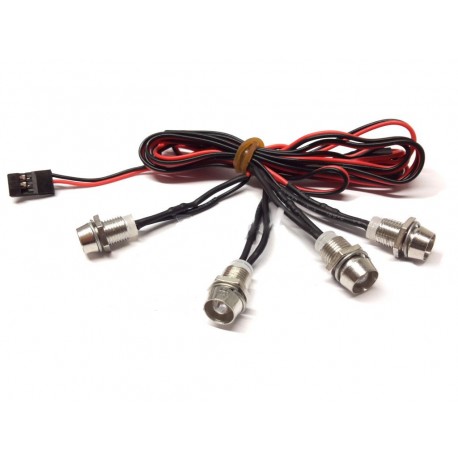 Kit luci da 4 led con parabola in metallo