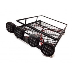 HIMOTO - Portabagagli in metallo per crawler 1/10 1/8 con 4 led luce bianca