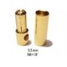 COPPIA CONNETTORI DORATI 5,5MM