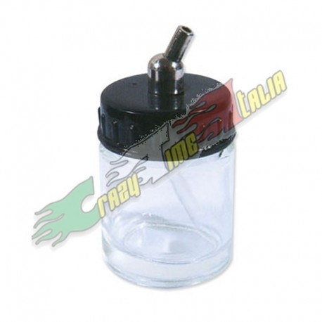 BARATTOLO IN VETRO PER RIPORRE LA VERNICE CON BECCO 22CC