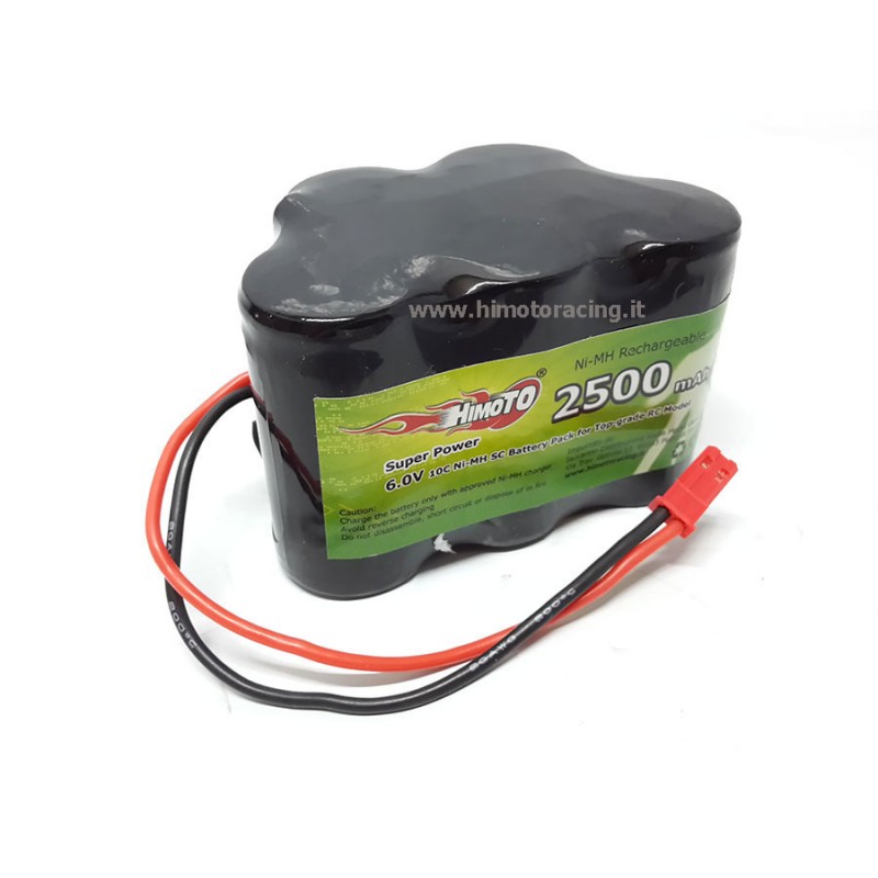 Pacco Batteria Piramidale Himoto 2500mAh 6.0V NiMH Ricaricabile Per Auto E Moto 1:5
