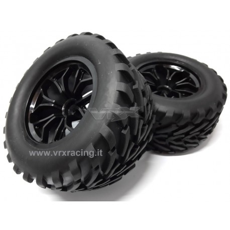 VRX RACING - COPPIA GOMME COMPLETE 1/10 MONSTER TRUCK CERCHI NERI