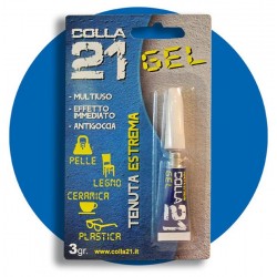 COLLA 21 - TUBETTO GEL CIANOACRILATO 3g ADESIVO A PRESA ISTANTANEA UNIVERSALE