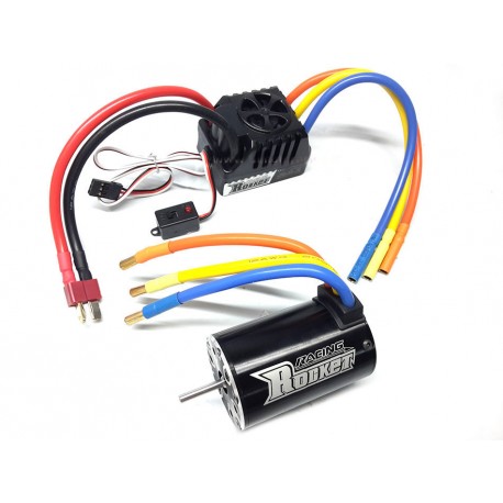 Combo Rocket motore 550 4300KV+ regolatore da 80A brushless Waterproof (diametro albero 3.17mm)