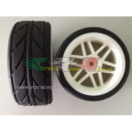RICAMBI VRX 10417 - COPPIA GOMME + CERCHI 1/10 ON ROAD