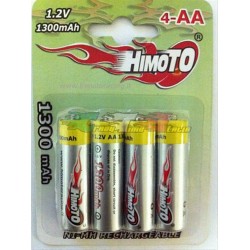 4 BATTERIE STILO RICARICABILI HIMOTO da 1300mAh AA 1,2V